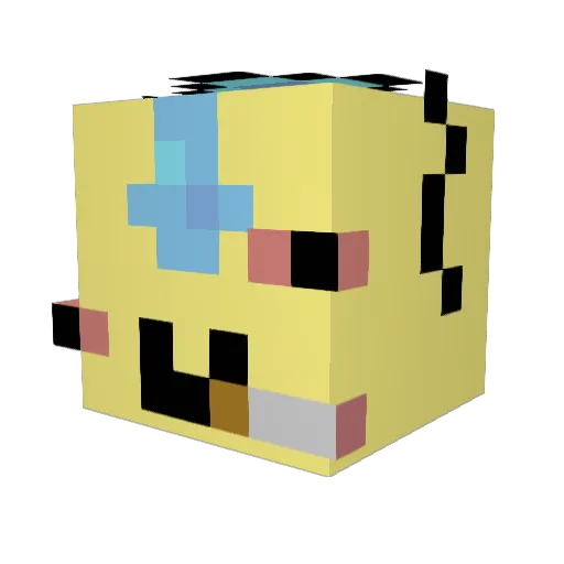 _Dabush_ Minecraft avatar head, 3D render
