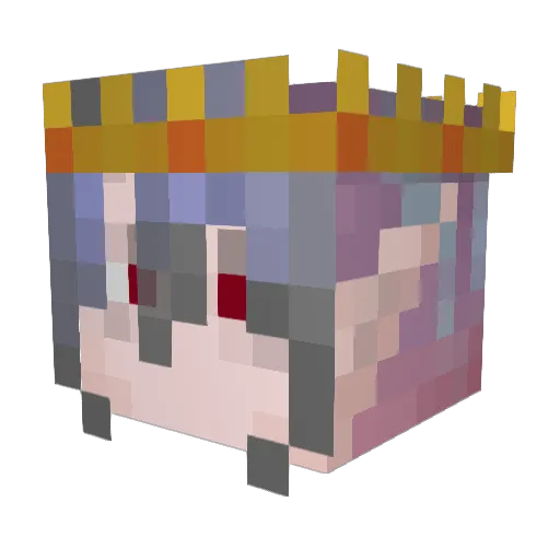 _Danny_tired Minecraft avatar head, 3D render