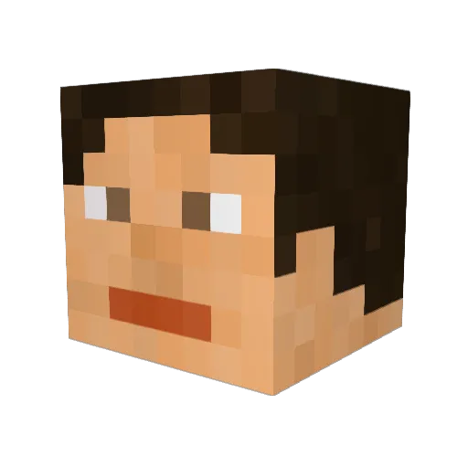 _Dansku Minecraft avatar head, 3D render