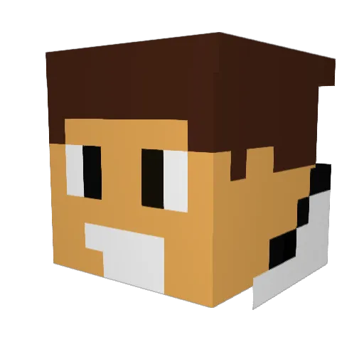 _DarkBombe_ Minecraft avatar head, 3D render