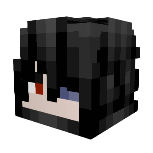 _DarkLine Minecraft avatar head, 3D render