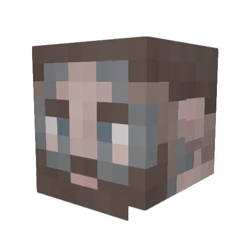 _DarkLore_ Minecraft avatar head, 3D render