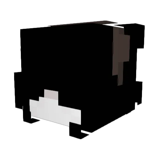 _Dark_ Minecraft avatar head, 3D render