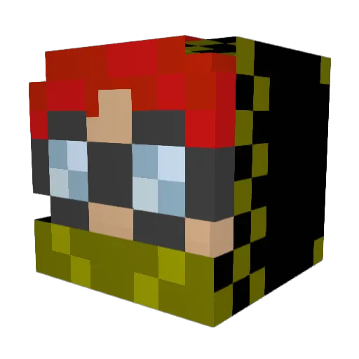 _Darkum_ Minecraft avatar head, 3D render