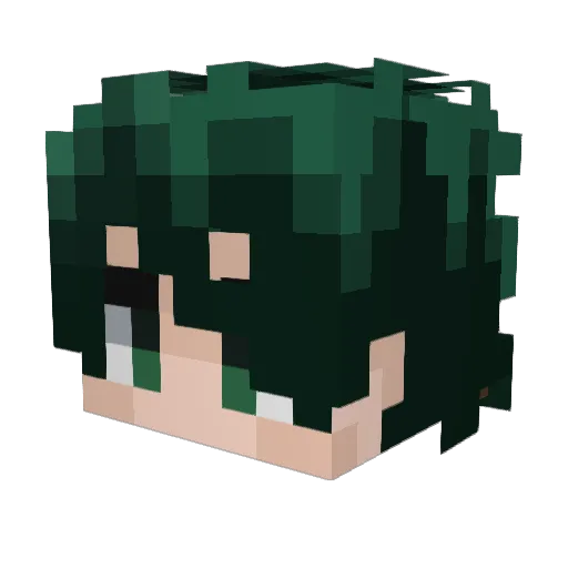 _Deku Minecraft avatar head, 3D render