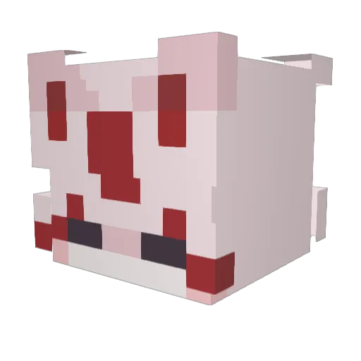 _Demon_wolf_ Minecraft avatar head, 3D render