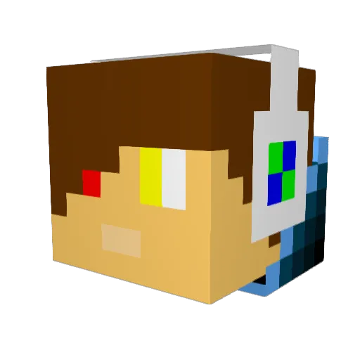 _Dober_Man_ Minecraft avatar head, 3D render