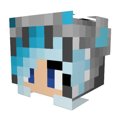 _Dragonflight Minecraft avatar head, 3D render