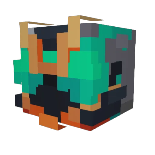 _E_M_U_ Minecraft avatar head, 3D render