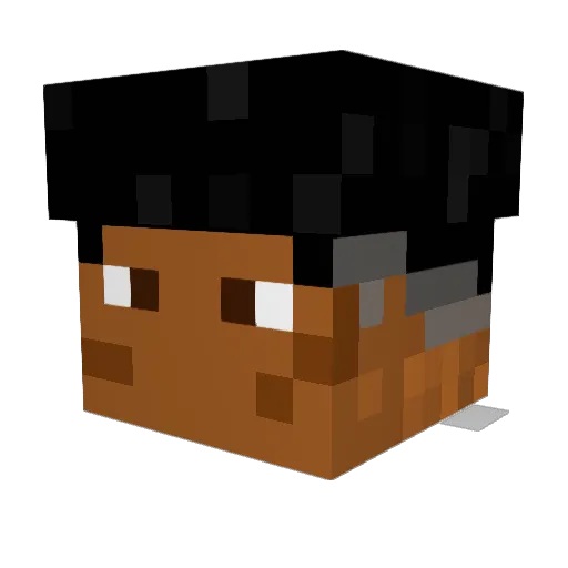 _Eau Minecraft avatar head, 3D render