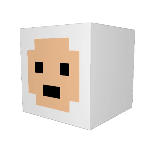 _Ebichu Minecraft avatar head, 3D render