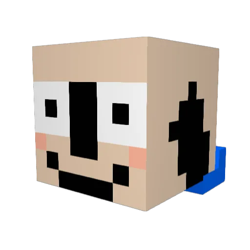 _Echo_01_ Minecraft avatar head, 3D render