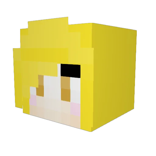 _Edelweiss Minecraft avatar head, 3D render