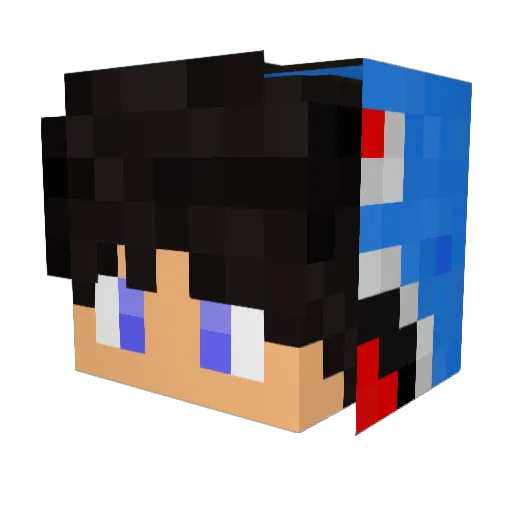 _Educrafter Minecraft avatar head, 3D render