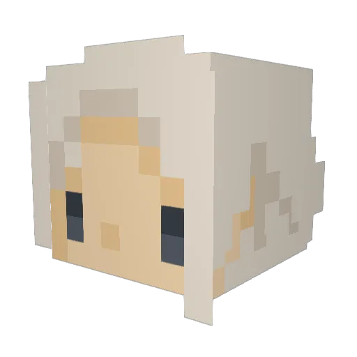 _Eikichi Minecraft avatar head, 3D render
