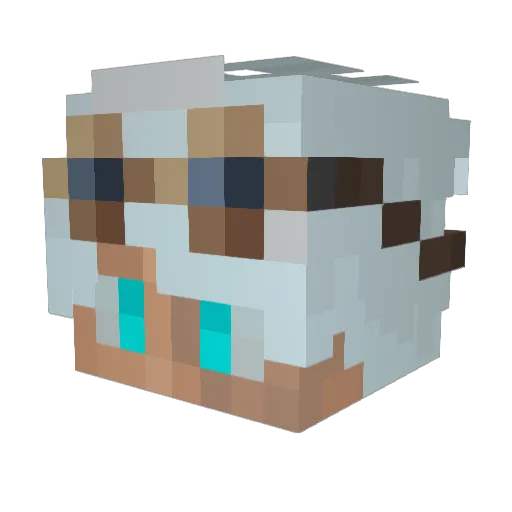 _ElectroPhobia_ Minecraft avatar head, 3D render