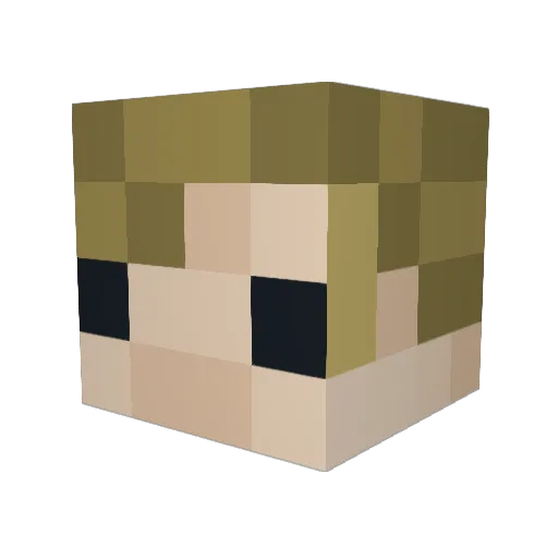 _Elegant Minecraft avatar head, 3D render