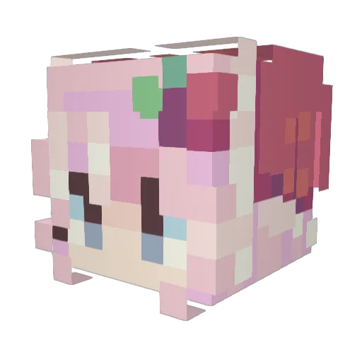 _Emily23_ Minecraft avatar head, 3D render