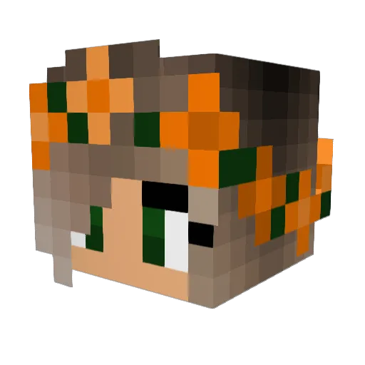 _Emily_14 Minecraft avatar head, 3D render
