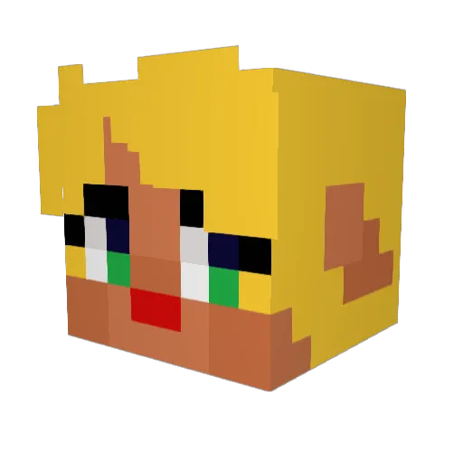 _Emolga Minecraft avatar head, 3D render