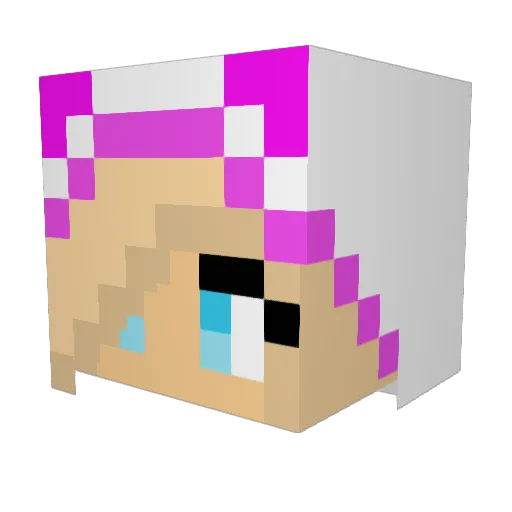 _Erdbeerchen Minecraft avatar head, 3D render