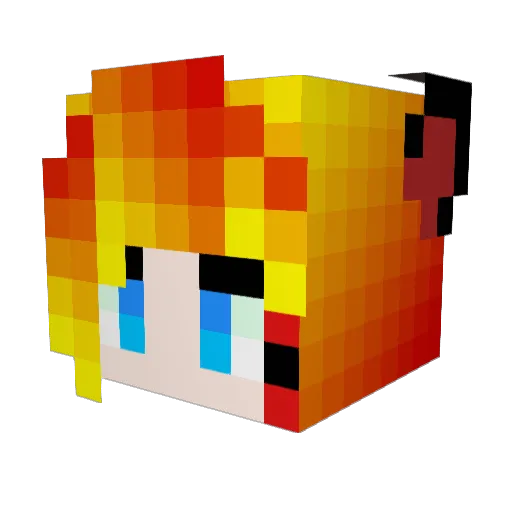 _Evaki_ Minecraft avatar head, 3D render