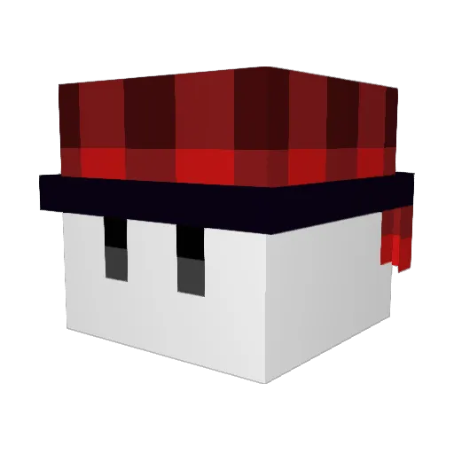 _F1h Minecraft avatar head, 3D render