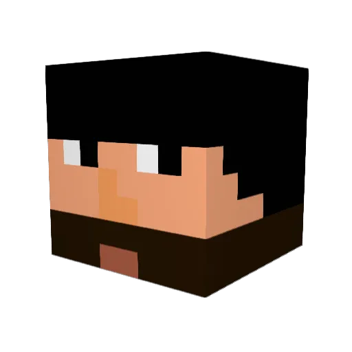 _FL1A Minecraft avatar head, 3D render