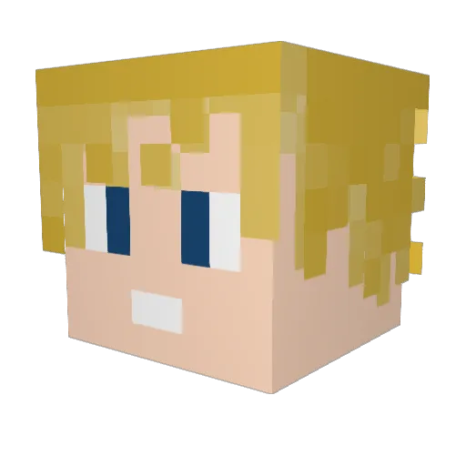 _FLIXO Minecraft avatar head, 3D render