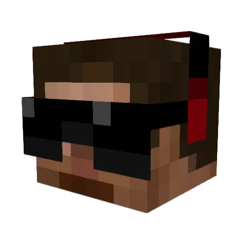 _F_L_ Minecraft avatar head, 3D render