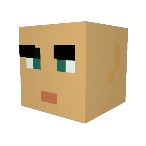 _Fantastic Minecraft avatar head, 3D render