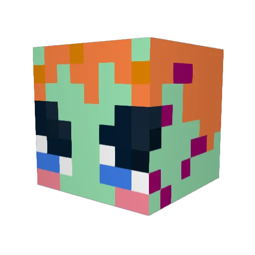 _FelixRat_ Minecraft avatar head, 3D render