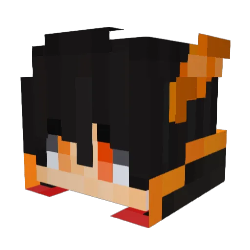 _Fireyy Minecraft avatar head, 3D render