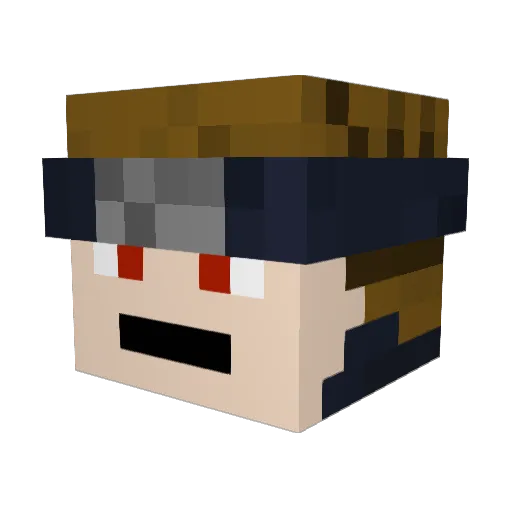 _Fleece Minecraft avatar head, 3D render