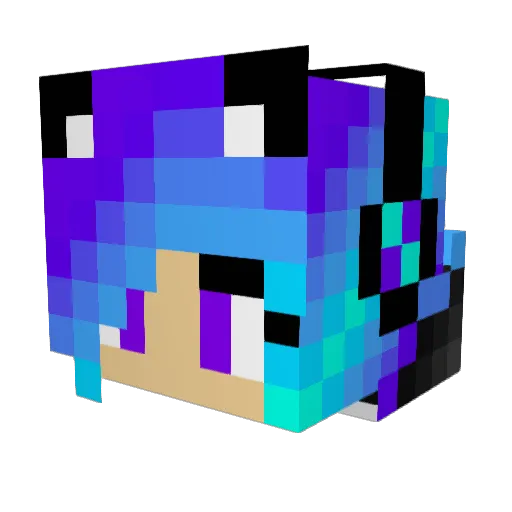 _Flo_358_ Minecraft avatar head, 3D render