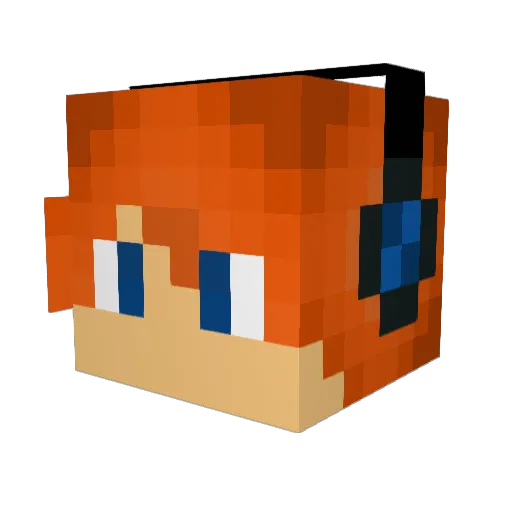 _Flol_ Minecraft avatar head, 3D render