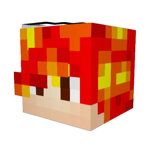 _Floreal_ Minecraft avatar head, 3D render