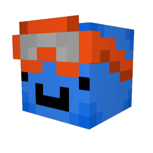 _Flumek Minecraft avatar head, 3D render