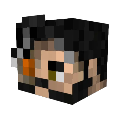 _Foxman Minecraft avatar head, 3D render