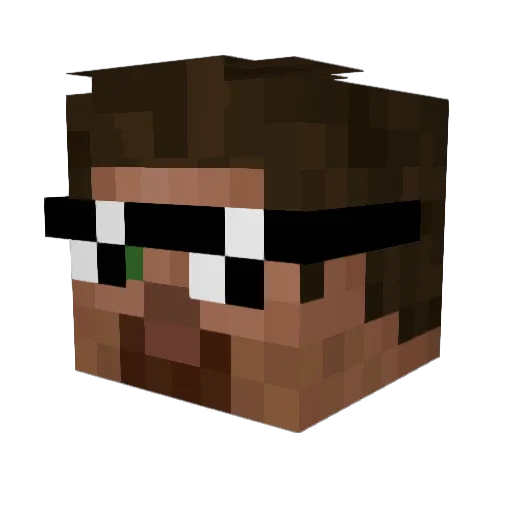 _Fraudz Minecraft avatar head, 3D render