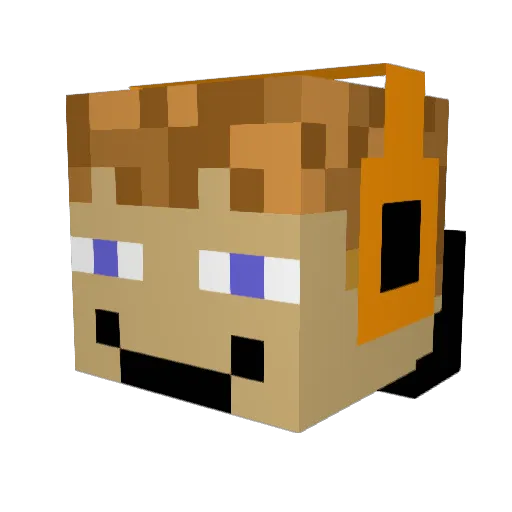 _French_ Minecraft avatar head, 3D render