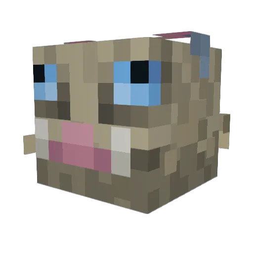 _Frightful_ Minecraft avatar head, 3D render