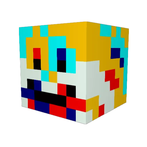 _FrozenFlame Minecraft avatar head, 3D render