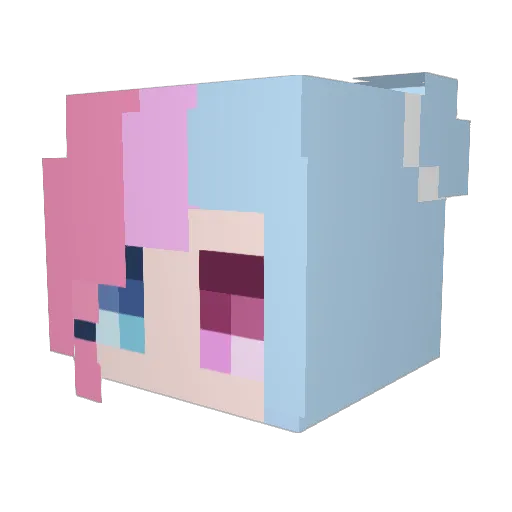_Fufie Minecraft avatar head, 3D render
