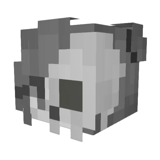 _GHQ5T Minecraft avatar head, 3D render