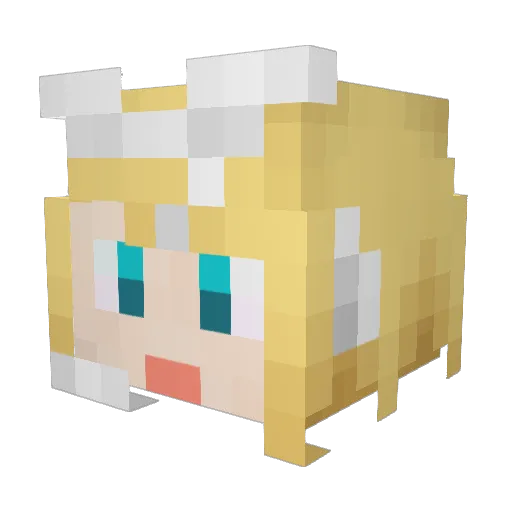 _G_3_ Minecraft avatar head, 3D render