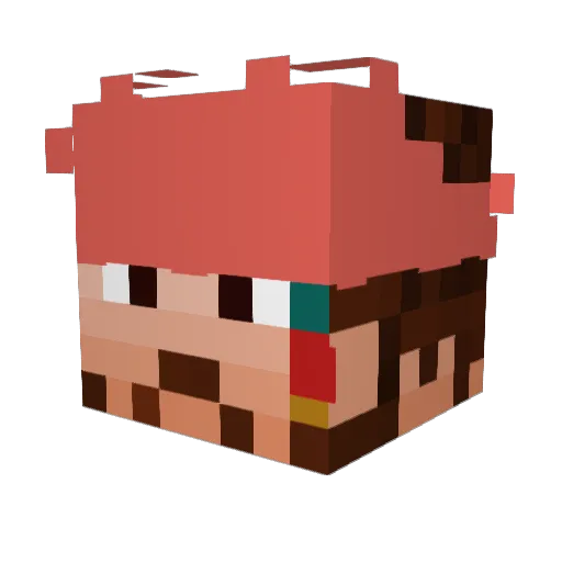 _Gabah Minecraft avatar head, 3D render