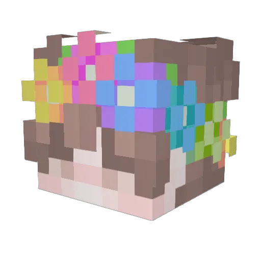 _Galou Minecraft avatar head, 3D render