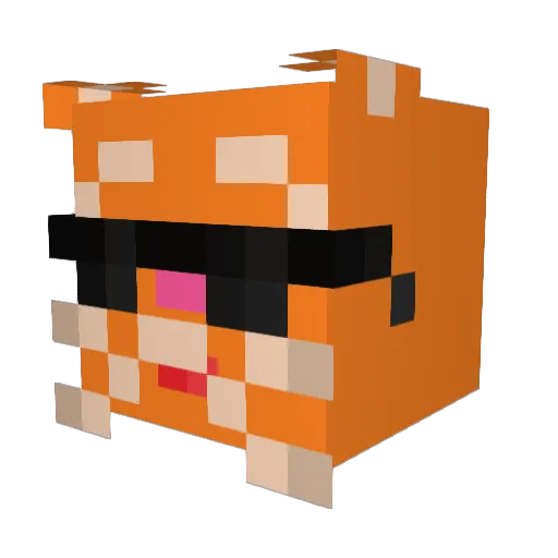 _Garfield Minecraft avatar head, 3D render