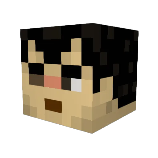 _Gattsu Minecraft avatar head, 3D render